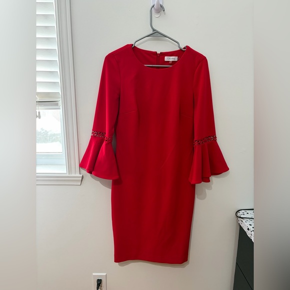 Calvin Klein Dresses & Skirts - Calvin Klein Red Long Sleeve Dress
